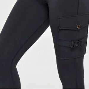 Firm Abs Cargo Fitness Leggings Small Black